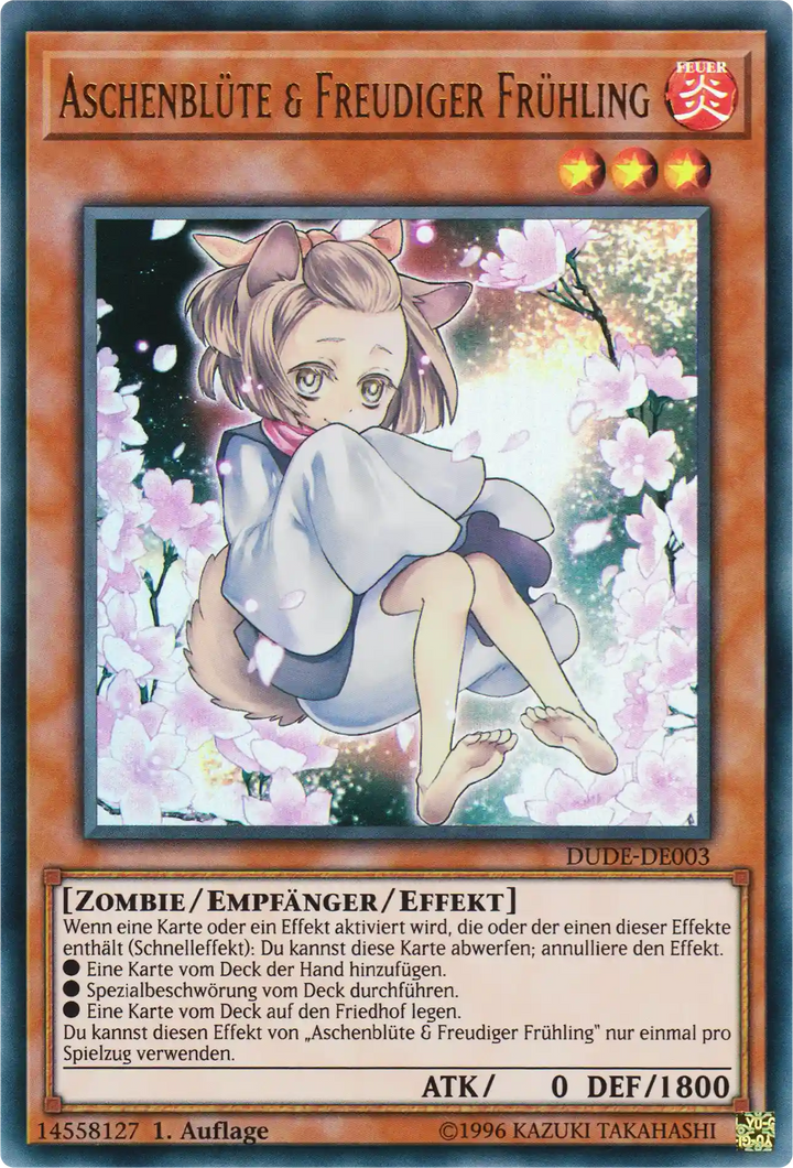 Aschenblüte & Freudiger Frühling Yu-Gi-Oh! Karte DUDE-DE003 Ultra Rare