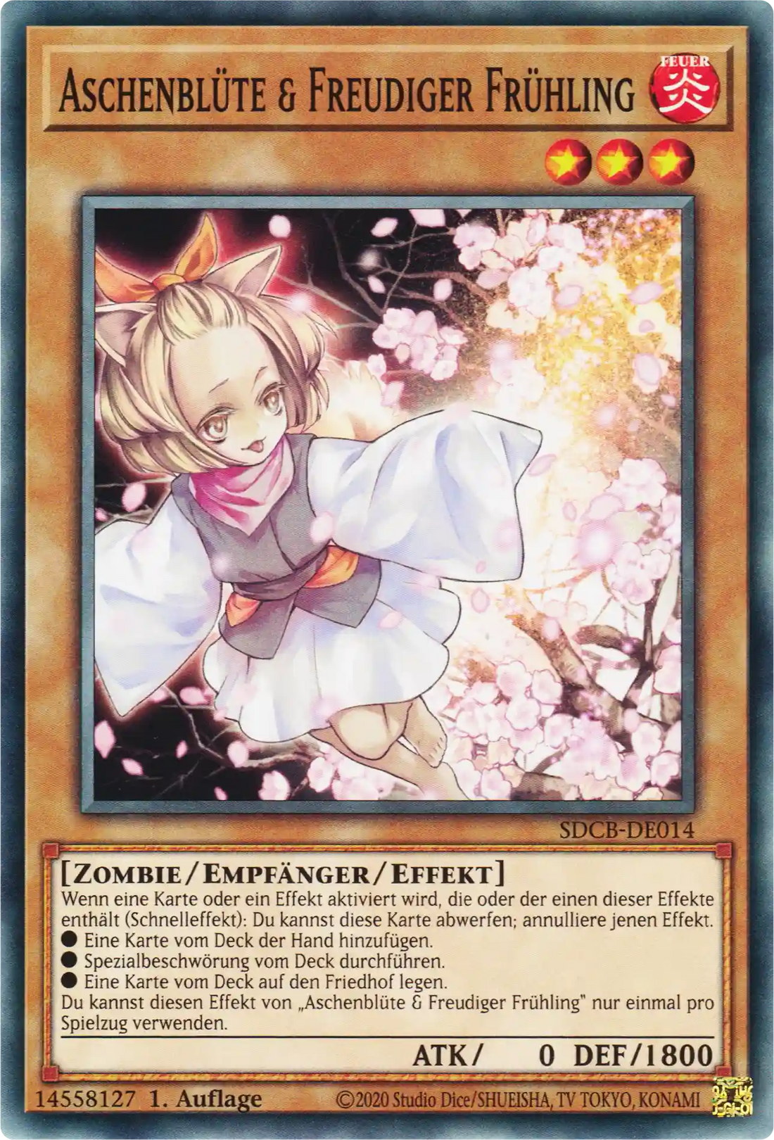 Aschenblüte & Freudiger Frühling Yu-Gi-Oh! Karte SDCB-DE014 Common