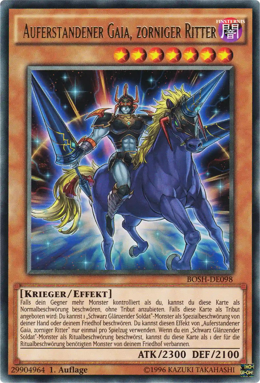Auferstandener Gaia, zorniger Ritter Yu-Gi-Oh! Karte BOSH-DE098 Rare