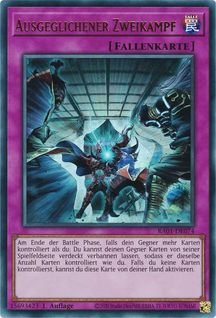 Ausgeglichener Zweikampf Yu-Gi-Oh! Karte RA01-DE074 Ultra Rare