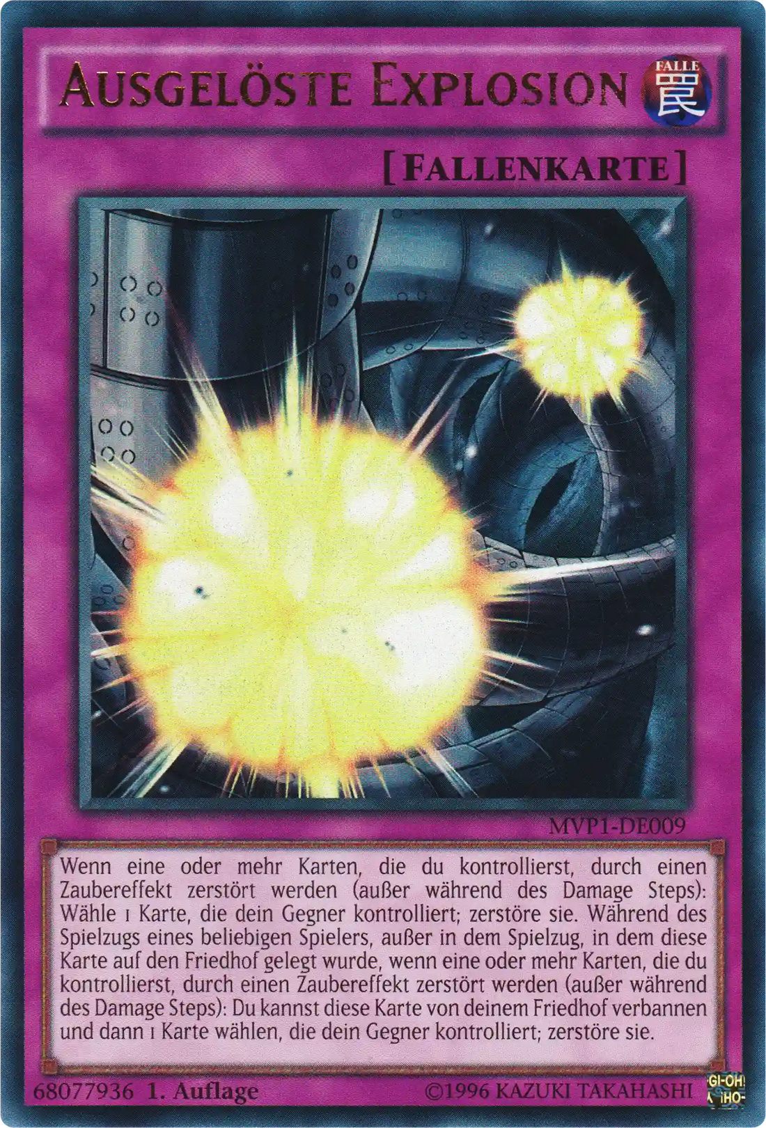 Ausgelöste Explosion Yu-Gi-Oh! Karte MVP1-DE009 Ultra Rare