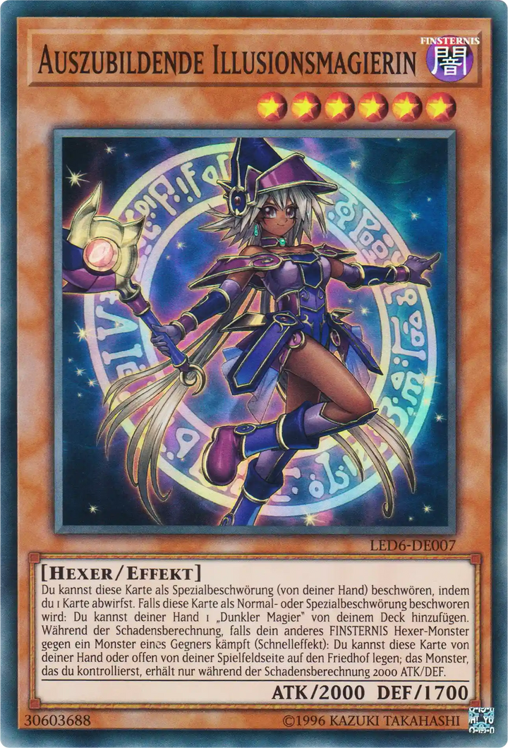 Auszubildende Illusionsmagierin Yu-Gi-Oh! Karte LED6-DE007 Super Rare