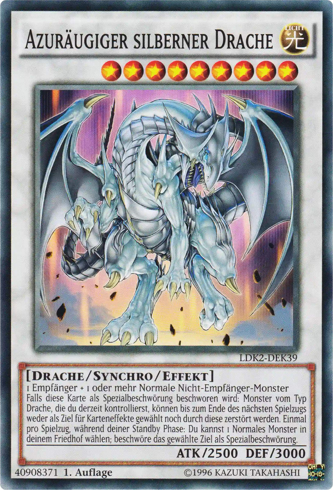 Azuräugiger silberner Drache Yu-Gi-Oh! Karte LDK2-DEK39 Common