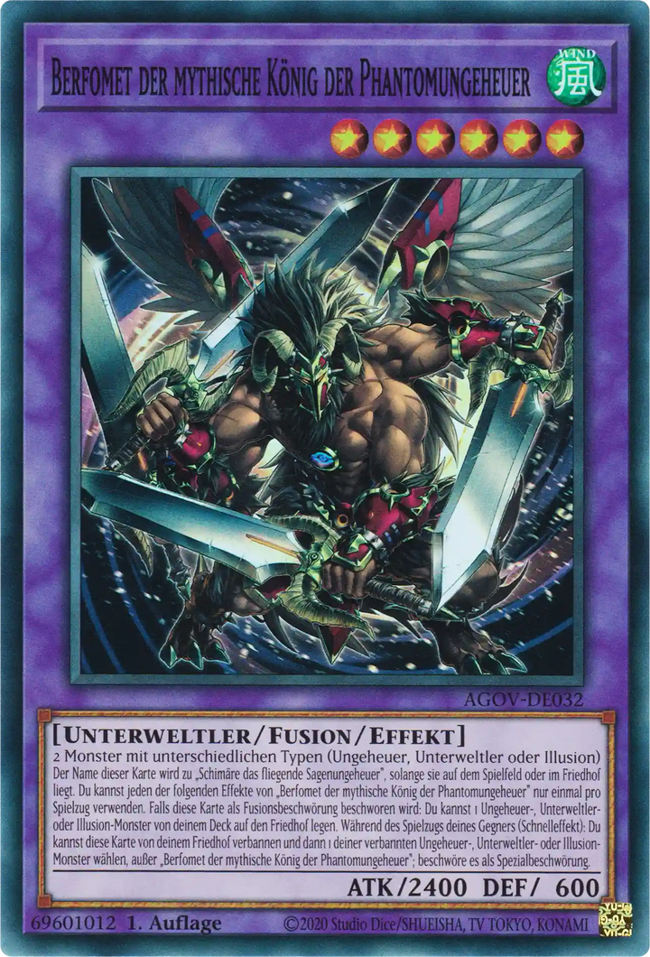 Berfomet der mythische König der Phantomungeheuer Yu-Gi-Oh! Karte AGOV-DE032 Super Rare