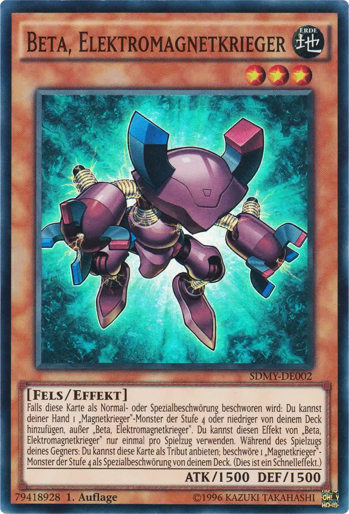 Beta, Elektromagnetkrieger Yu-Gi-Oh! Karte SDMY-DE002 Super Rare