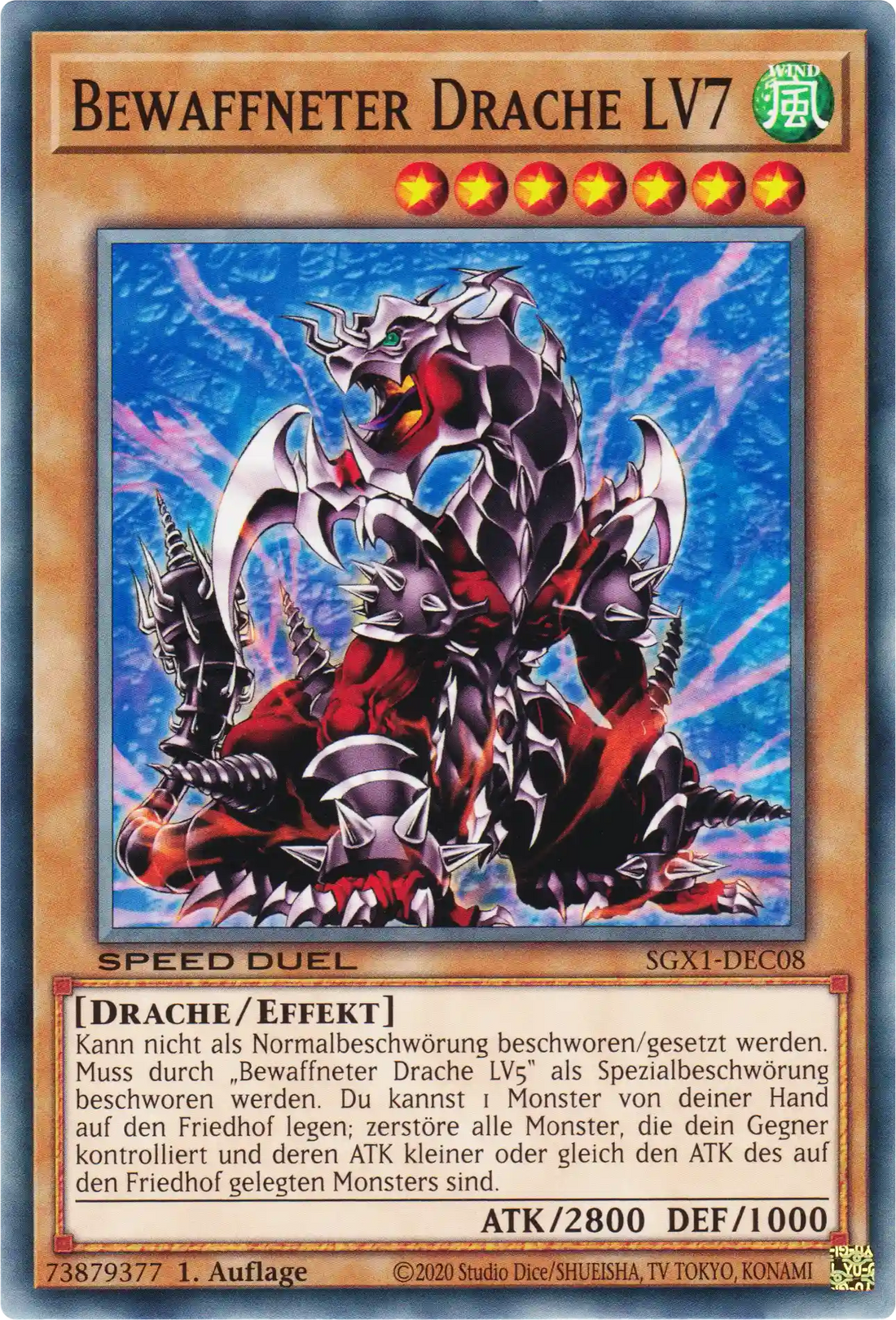 Bewaffneter Drache LV7 Yu-Gi-Oh! Karte SGX1-DEC08 Common