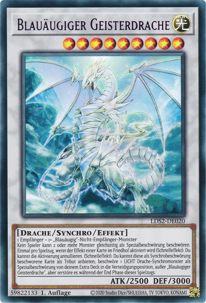 Blauäugiger Geisterdrache Yu-Gi-Oh! Karte LDS2-DE020 Purple Ultra Rare