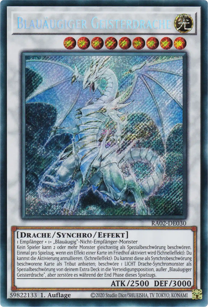 Blauäugiger Geisterdrache Yu-Gi-Oh! Karte RA02-DE030 Secret Rare
