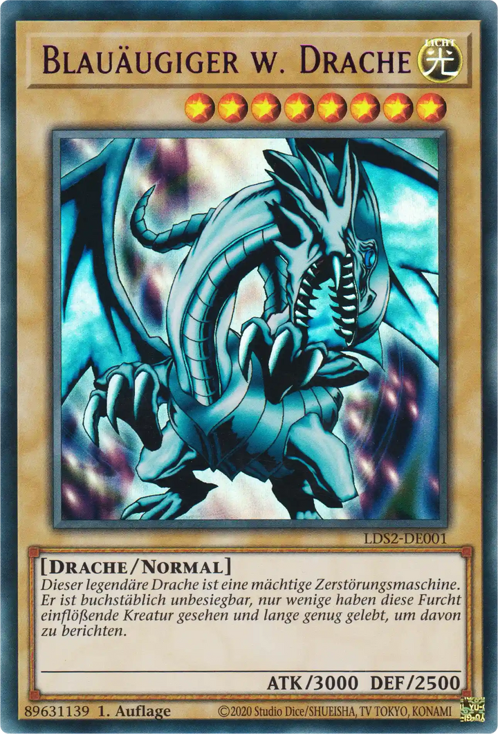 Blauäugiger w. Drache Yu-Gi-Oh! Karte LDS2-DE001 Purple Ultra Rare
