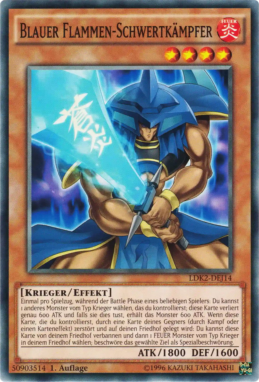 Blauer Flammen-Schwertkämpfer Yu-Gi-Oh! Karte LDK2-DEJ14 Common