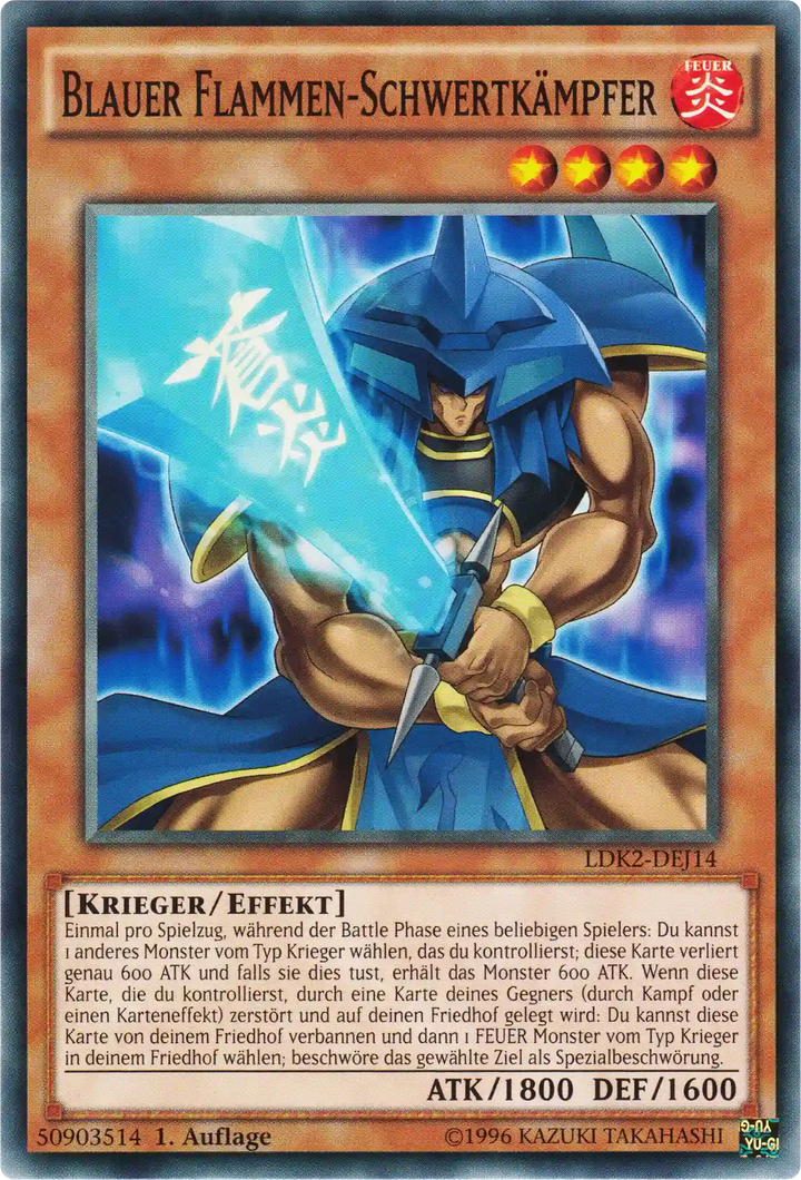 Blauer Flammen-Schwertkämpfer Yu-Gi-Oh! Karte LDK2-DEJ14 Common