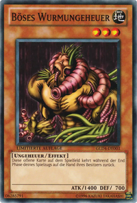 Böses Wurmungeheuer Yu-Gi-Oh! Karte GLD4-DE003 Common