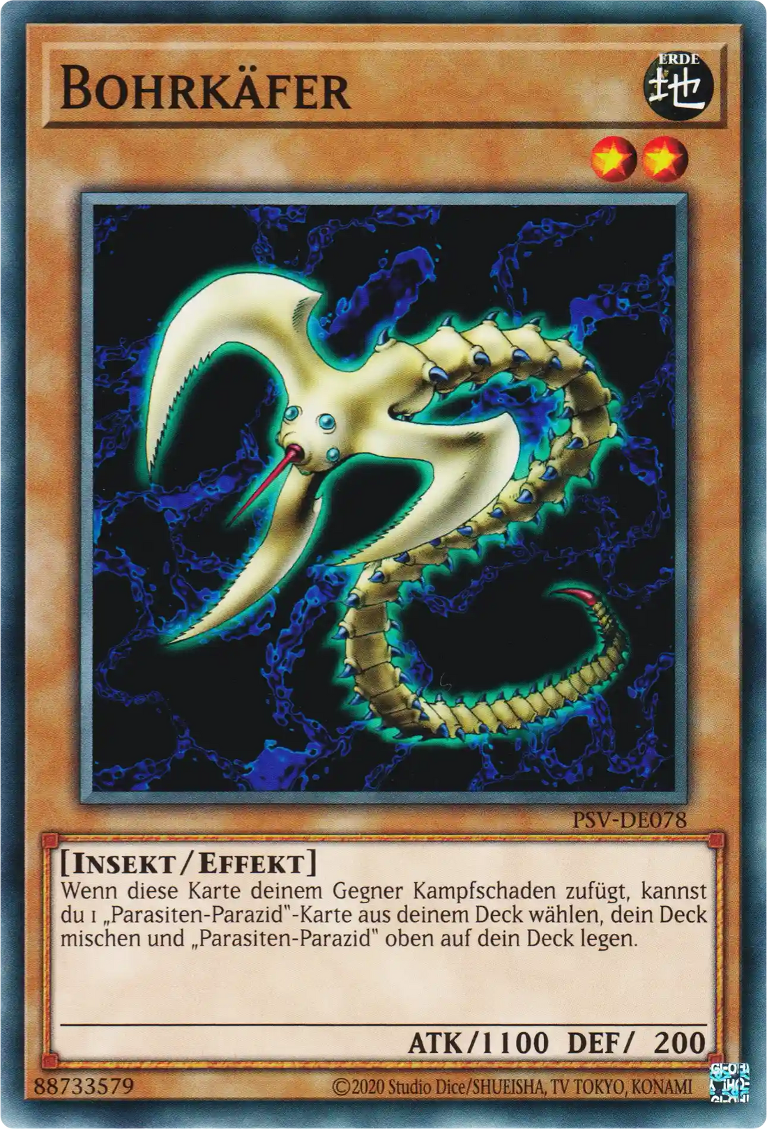 Bohrkäfer Yu-Gi-Oh! Karte PSV-DE078 Common