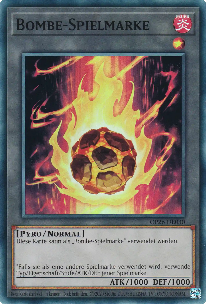 Bombe-Spielmarke Yu-Gi-Oh! Karte OP26-DE030 Super Rare