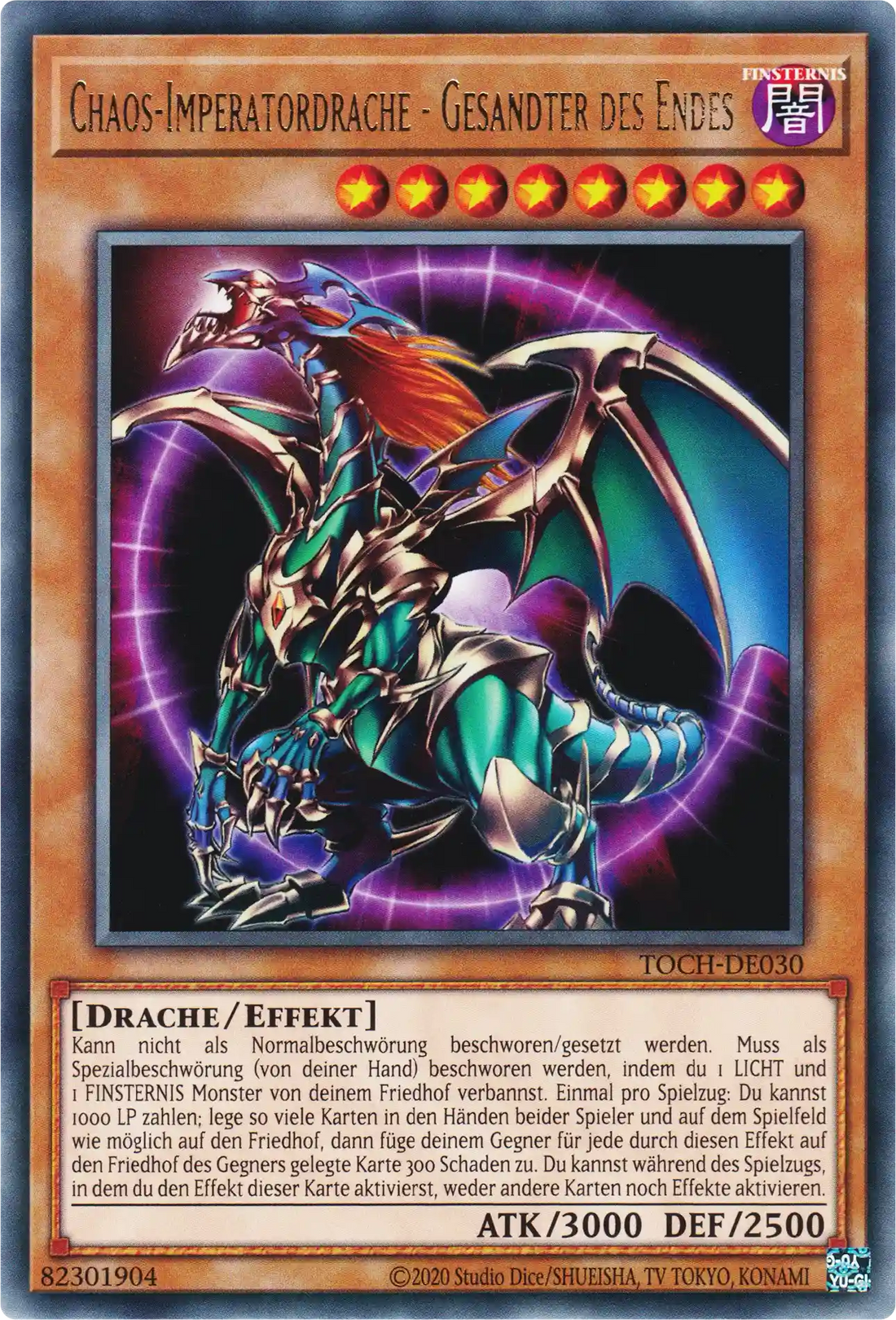 Chaos-Imperatordrache - Gesandter des Endes Yu-Gi-Oh! Karte TOCH-DE030 Rare