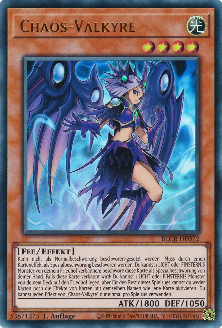 Chaos-Valkyre Yu-Gi-Oh! Karte BLCR-DE072 Ultra Rare