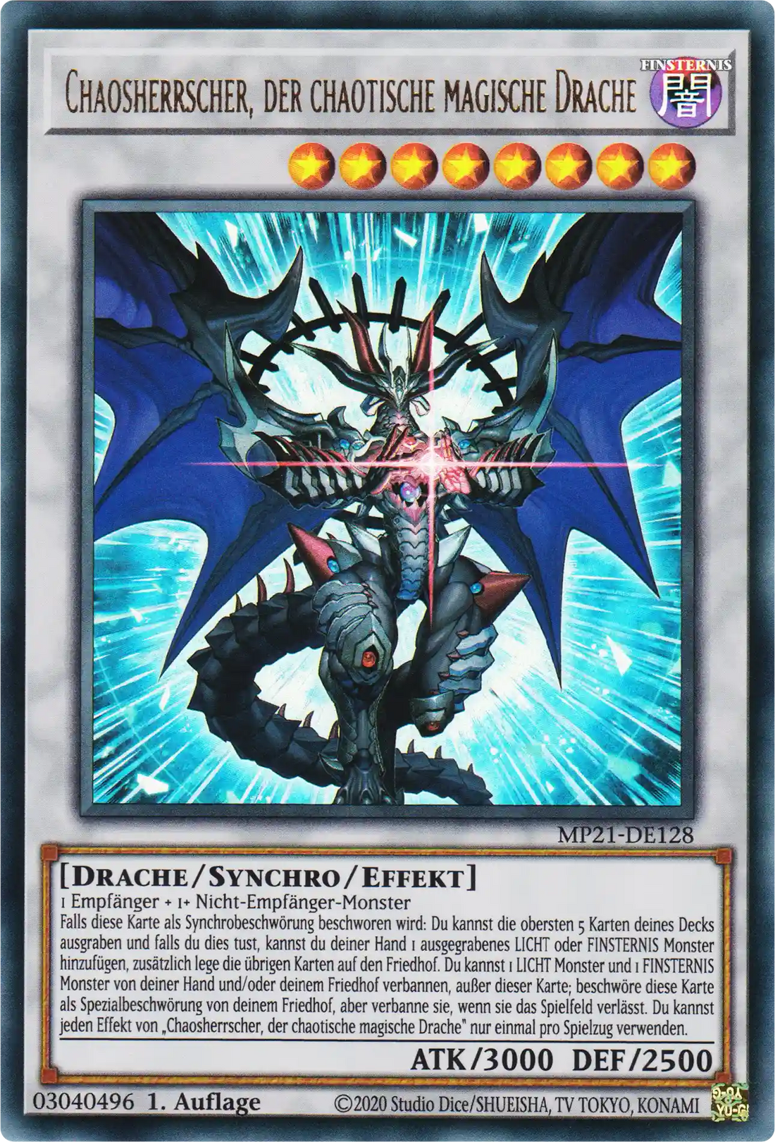 Chaosherrscher, der chaotische magische Drache Yu-Gi-Oh! Karte MP21-DE128 Ultra Rare
