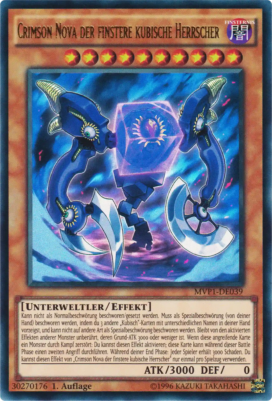 Crimson Nova der finstere kubische Herrscher Yu-Gi-Oh! Karte MVP1-DE039 Ultra Rare