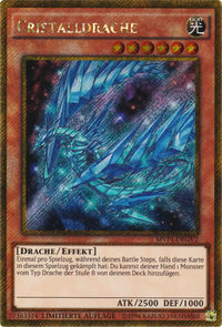 Cristalldrache Yu-Gi-Oh! Karte MVP1-DEGV2 Gold Secret Rare