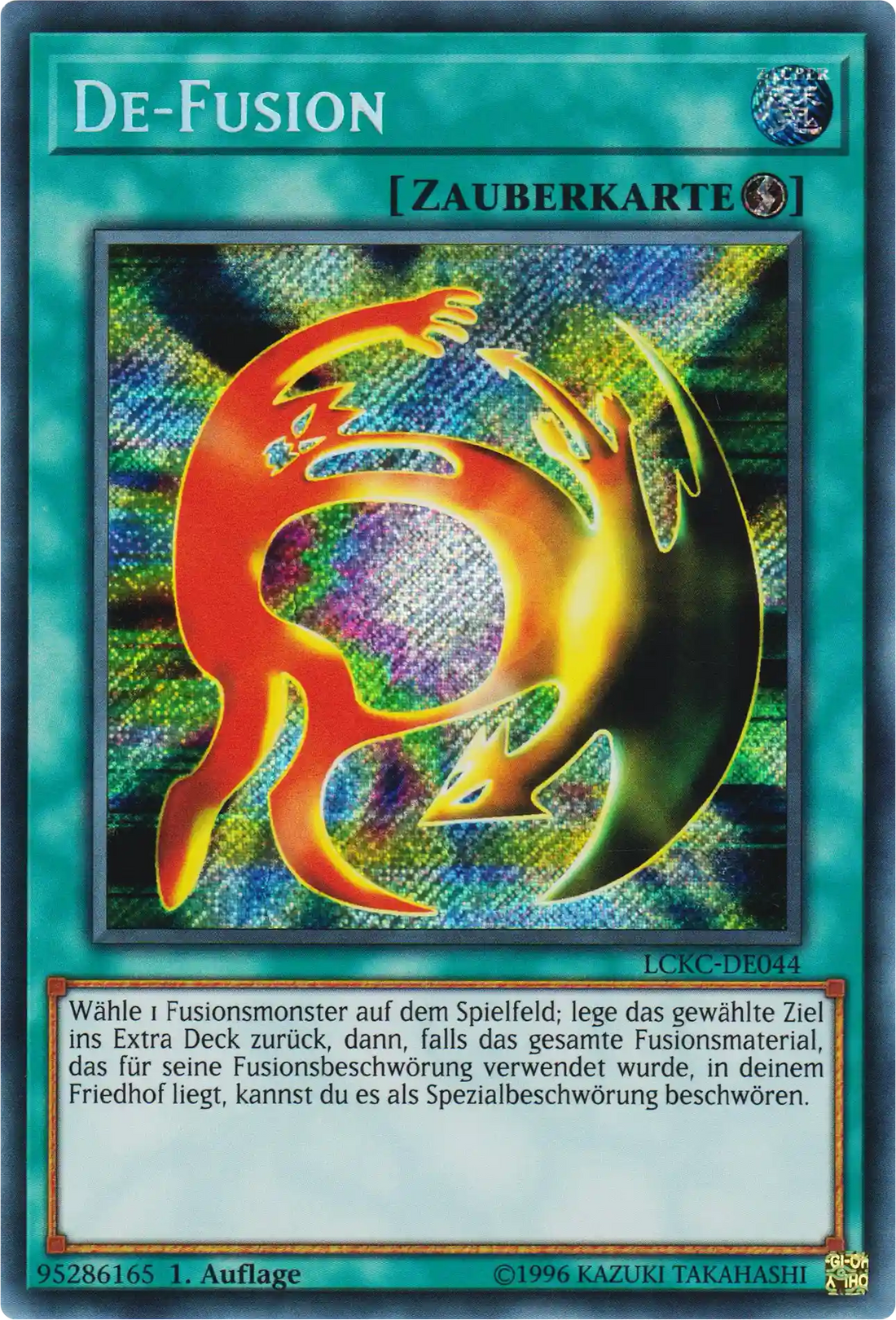 De-Fusion Yu-Gi-Oh! Karte LCKC-DE044 Secret Rare