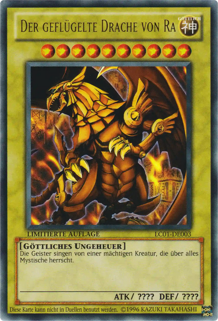 Der geflügelte Drache von Ra Yu-Gi-Oh! Karte LC01-DE003 Ultra Rare