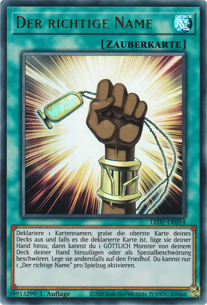 Der richtige Name Yu-Gi-Oh! Karte LED7-DE014 Ultra Rare