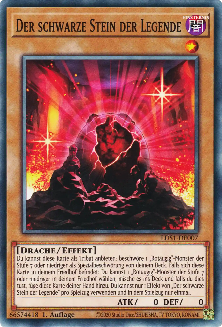 Der schwarze Stein der Legende Yu-Gi-Oh! Karte LDS1-DE007 Common