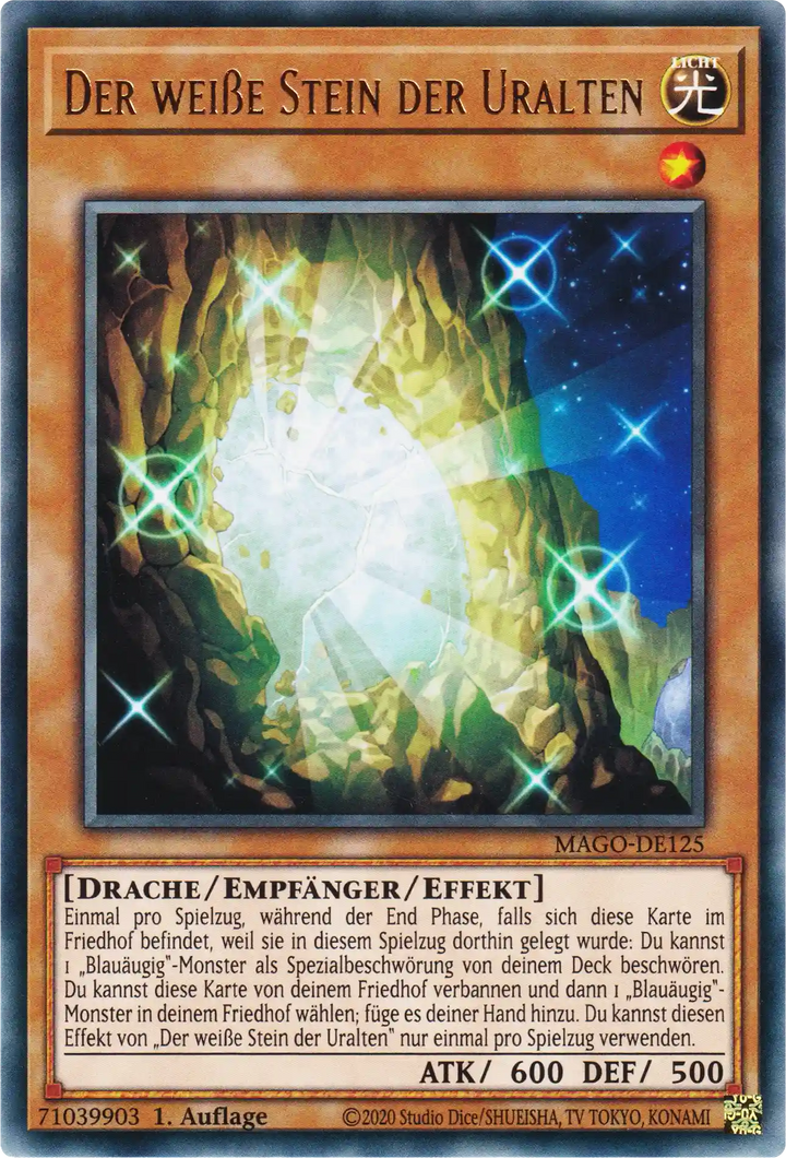 Der weiße Stein der Uralten Yu-Gi-Oh! Karte MAGO-DE125 Rare