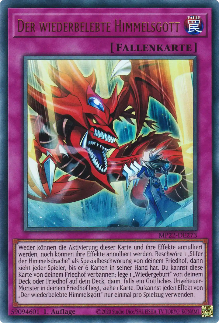 Der wiederbelebte Himmelsgott Yu-Gi-Oh! Karte MP22-DE273 Ultra Rare