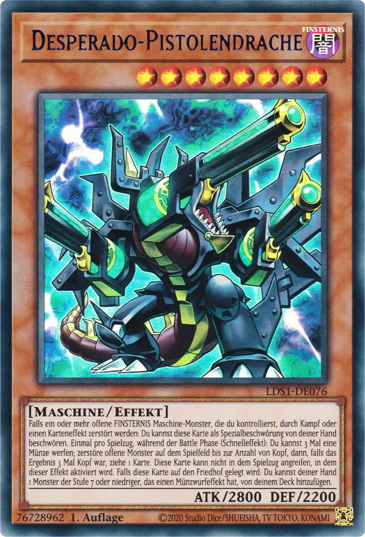 Desperado-Pistolendrache Yu-Gi-Oh! Karte LDS1-DE076 Blue Ultra Rare