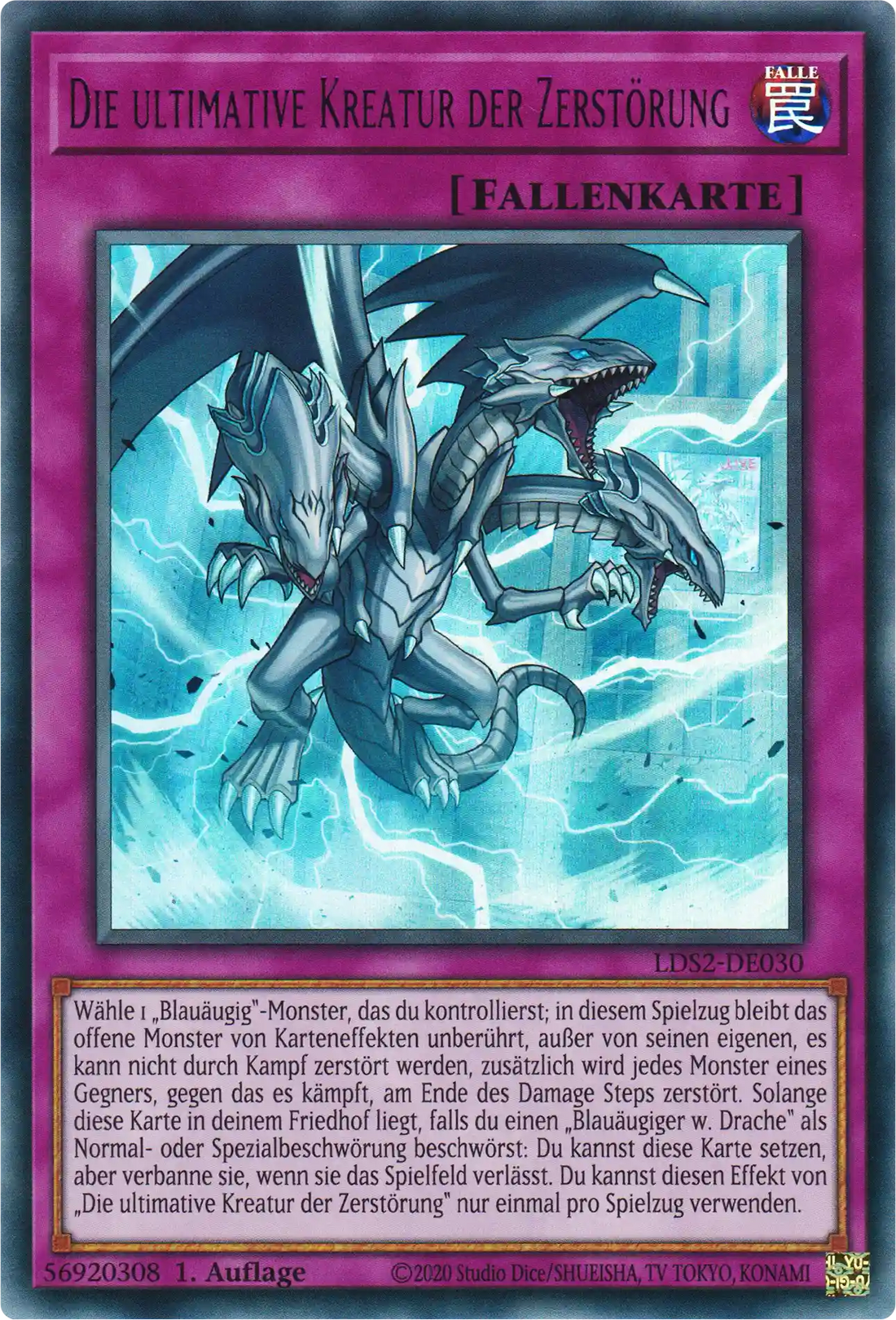 Die ultimative Kreatur der Zerstörung Yu-Gi-Oh! Karte LDS2-DE030 Purple Ultra Rare
