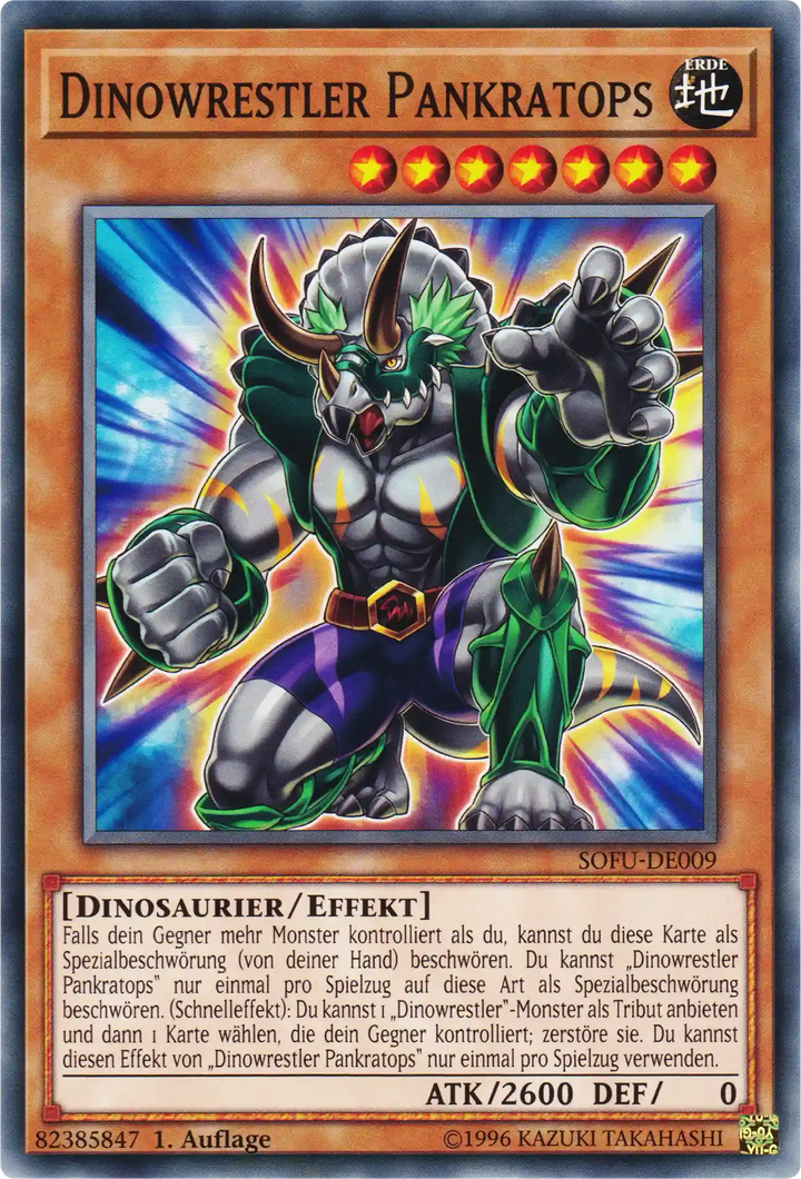 Dinowrestler Pankratops Yu-Gi-Oh! Karte SOFU-DE009 Common