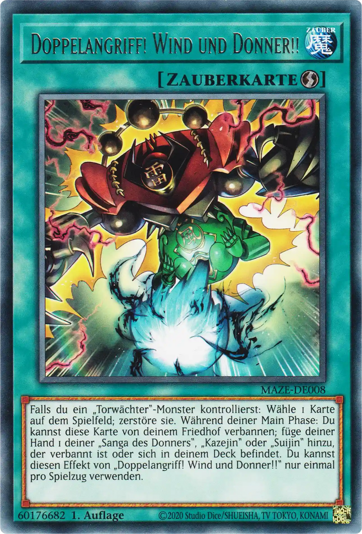 Doppelangriff! Wind und Donner!! Yu-Gi-Oh! Karte MAZE-DE008 Rare