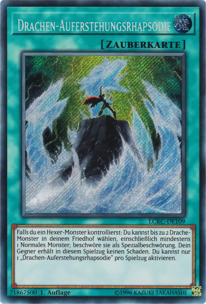 Drachen-Auferstehungsrhapsodie Yu-Gi-Oh! Karte LCKC-DE109 Secret Rare