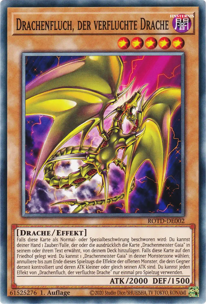 Drachenfluch, der verfluchte Drache Yu-Gi-Oh! Karte ROTD-DE002 Common