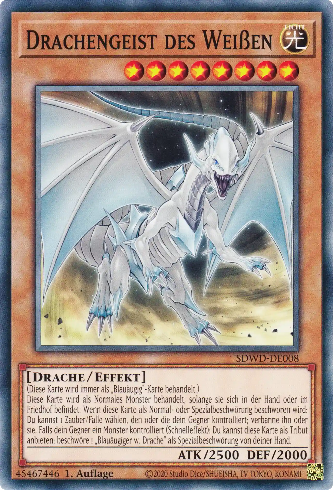 Drachengeist des Weißen Yu-Gi-Oh! Karte SDWD-DE008 Common