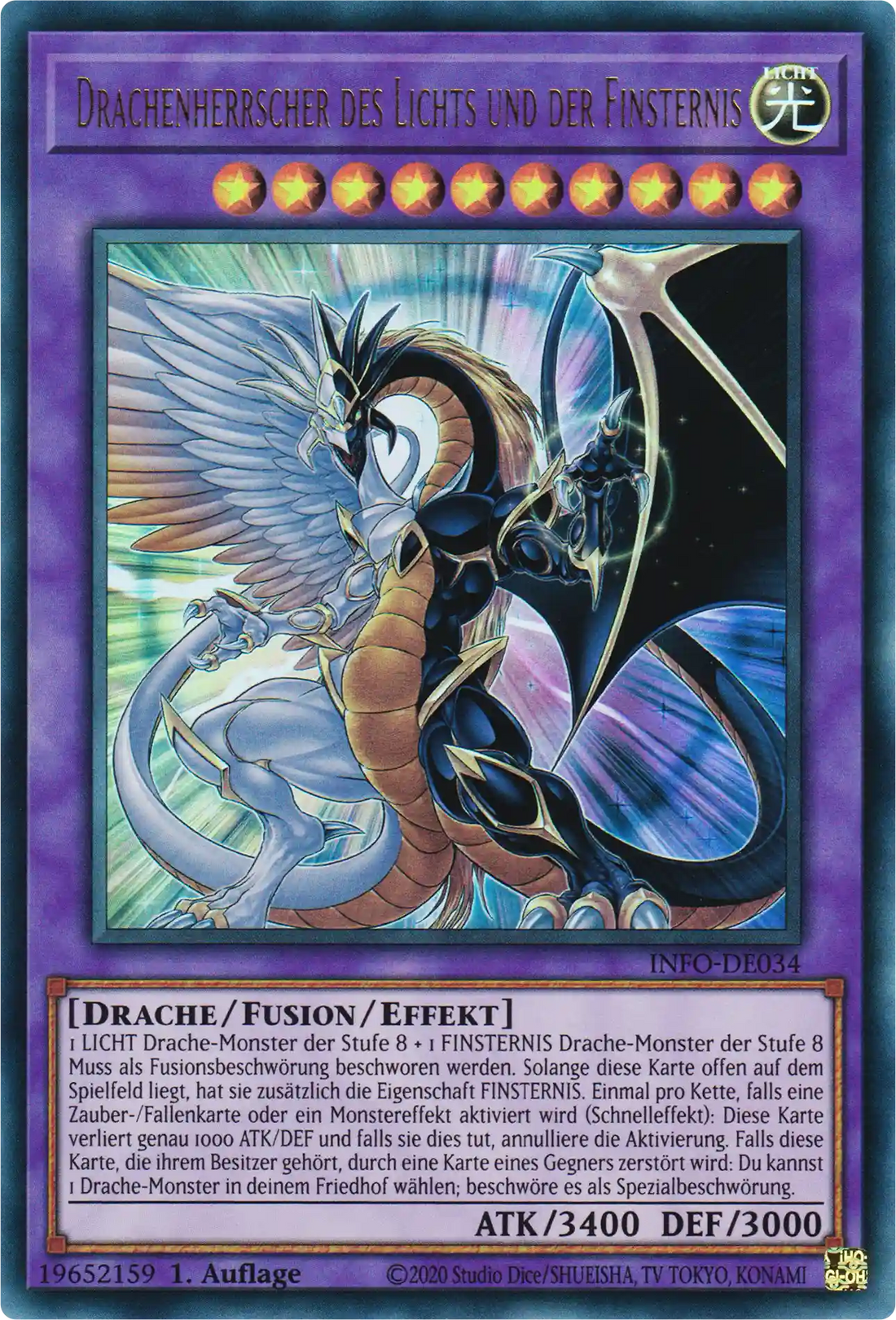 Drachenherrscher des Lichts und der Finsternis Yu-Gi-Oh! Karte INFO-DE034 Ultra Rare