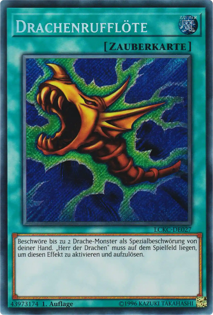 Drachenrufflöte Yu-Gi-Oh! Karte LCKC-DE027 Secret Rare
