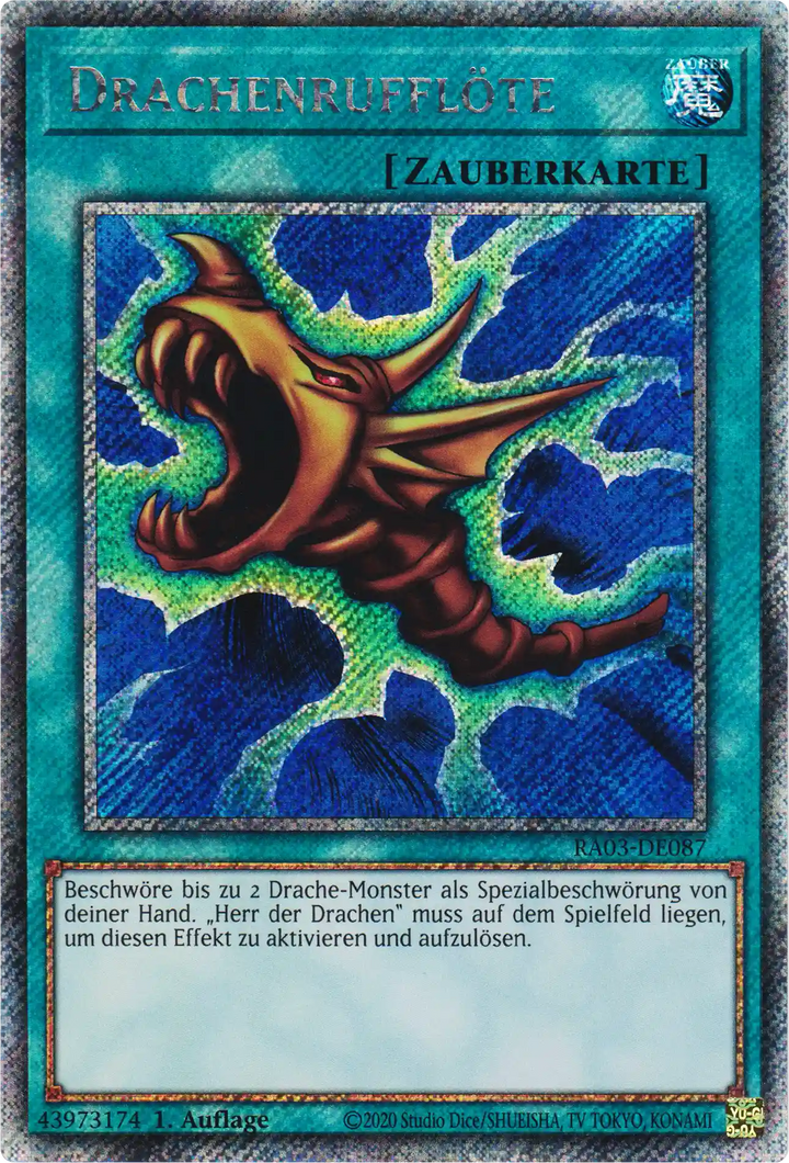 Drachenrufflöte Yu-Gi-Oh! Karte RA03-DE087 Platinum Secret Rare