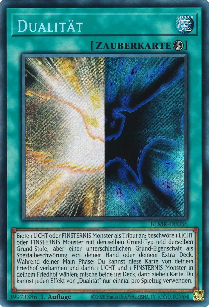 Dualität Yu-Gi-Oh! Karte BLMR-DE036 Secret Rare