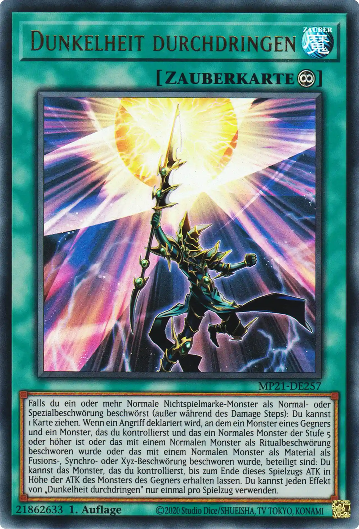 Dunkelheit durchdringen Yu-Gi-Oh! Karte MP21-DE257 Ultra Rare