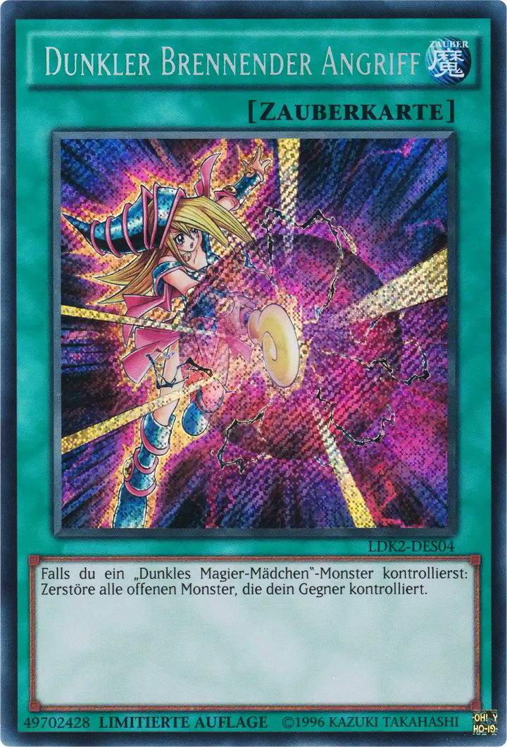 Dunkler Brennender Angriff Yu-Gi-Oh! Karte LDK2-DES04 Secret Rare