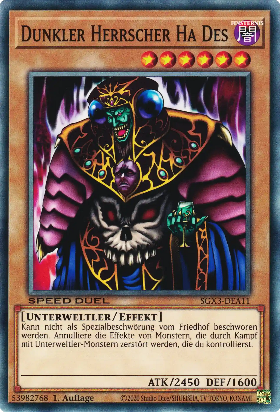 Dunkler Herrscher Ha Des Yu-Gi-Oh! Karte SGX3-DEA11 Common