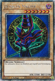 Yu-Gi-Oh! Platinum Secret Rare Karte Beispiel mit platinfarbenem Secret-Rare-Foil