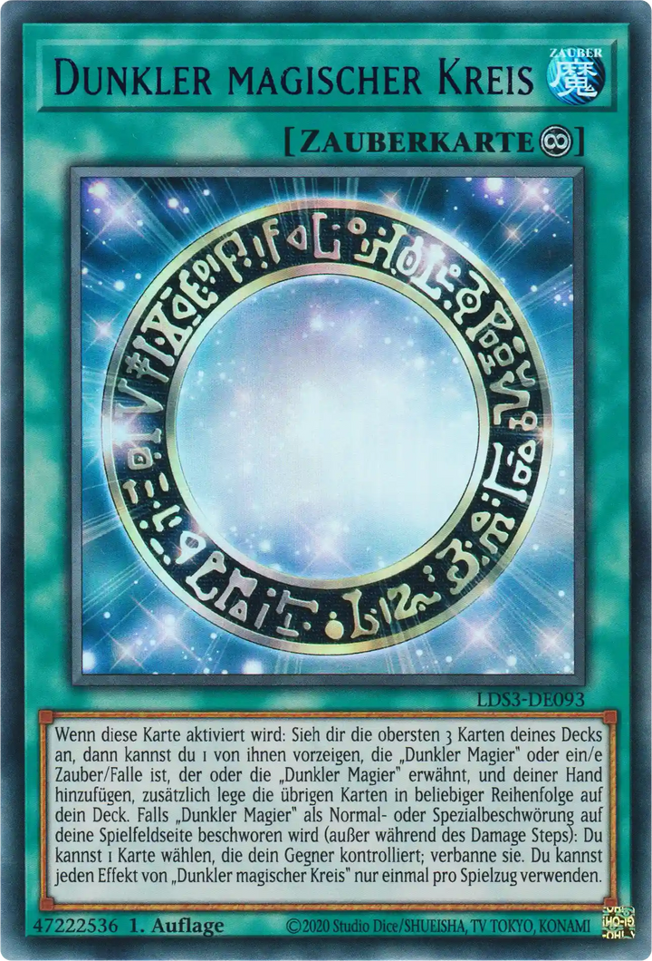 Dunkler magischer Kreis Yu-Gi-Oh! Karte LDS3-DE093 Blue Ultra Rare