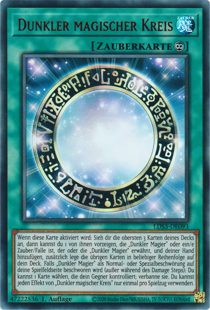 Dunkler magischer Kreis Yu-Gi-Oh! Karte LDS3-DE093 Red Ultra Rare