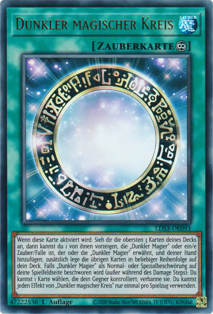 Dunkler magischer Kreis Yu-Gi-Oh! Karte LDS3-DE093 Ultra Rare