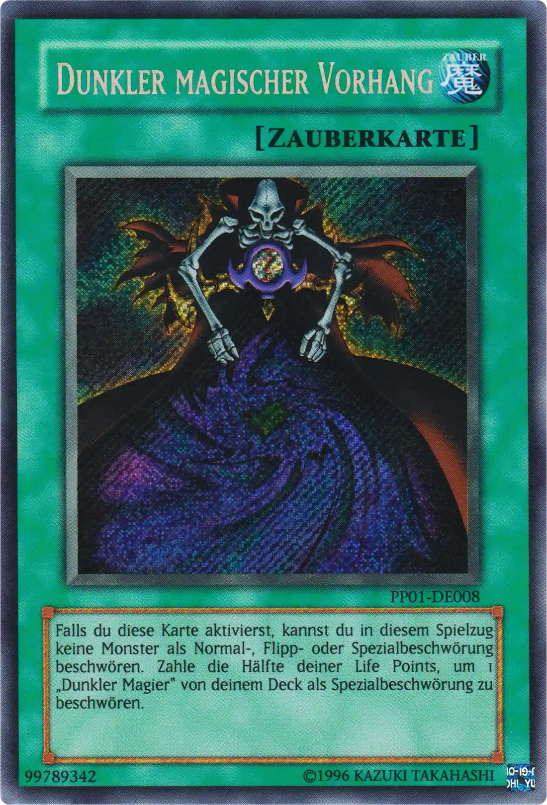 Dunkler magischer Vorhang Yu-Gi-Oh! Karte PP01-DE008 Secret Rare