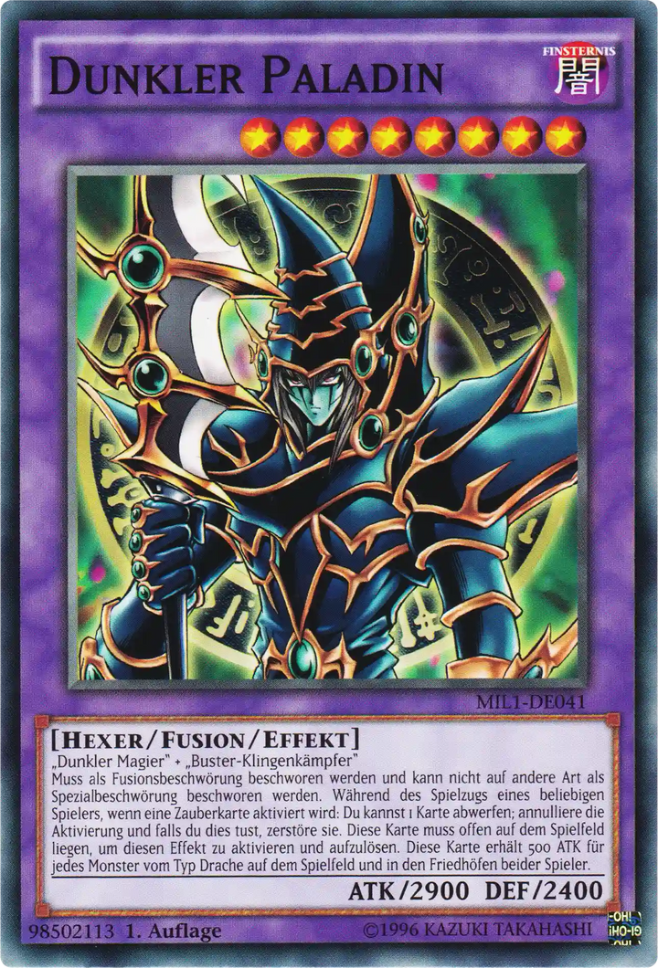 Dunkler Paladin Yu-Gi-Oh! Karte MIL1-DE041 Common