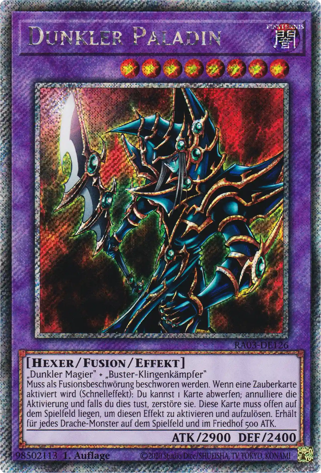 Dunkler Paladin Yu-Gi-Oh! Karte RA03-DE126 Platinum Secret Rare